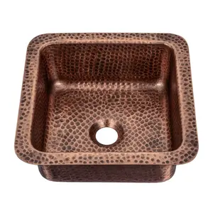 Pure Copper Hand Hammered 12 inch Glasgow Dual Mount Bar Prep Sink