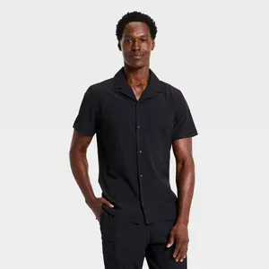 Men's Short Sleeve Button Up Camp Collar Shirt- All In Motion