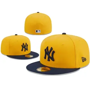 Unisex Embroidered Flat-Brim Baseball Cap - Closed-Back Streetwear Headwear for Sports Collectibles