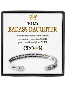 To My Badass Daughter Bracelet Gift for Daughter, Includes Card & Box Packaging, Perfect Birthday & Christmas Gifts, Personalized Jewelry