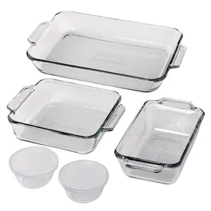 Glass Baking Dish Set, 7 Piece Glass Bakeware Set