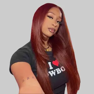 【NEW】FORGIRL FOREVER #33 Reddish Brown Layered Cut Wear Go Glueless Wigs 180% Density 7x5 Pre-cut Straight Lace Front Wigs 100% Human Hair Wigs