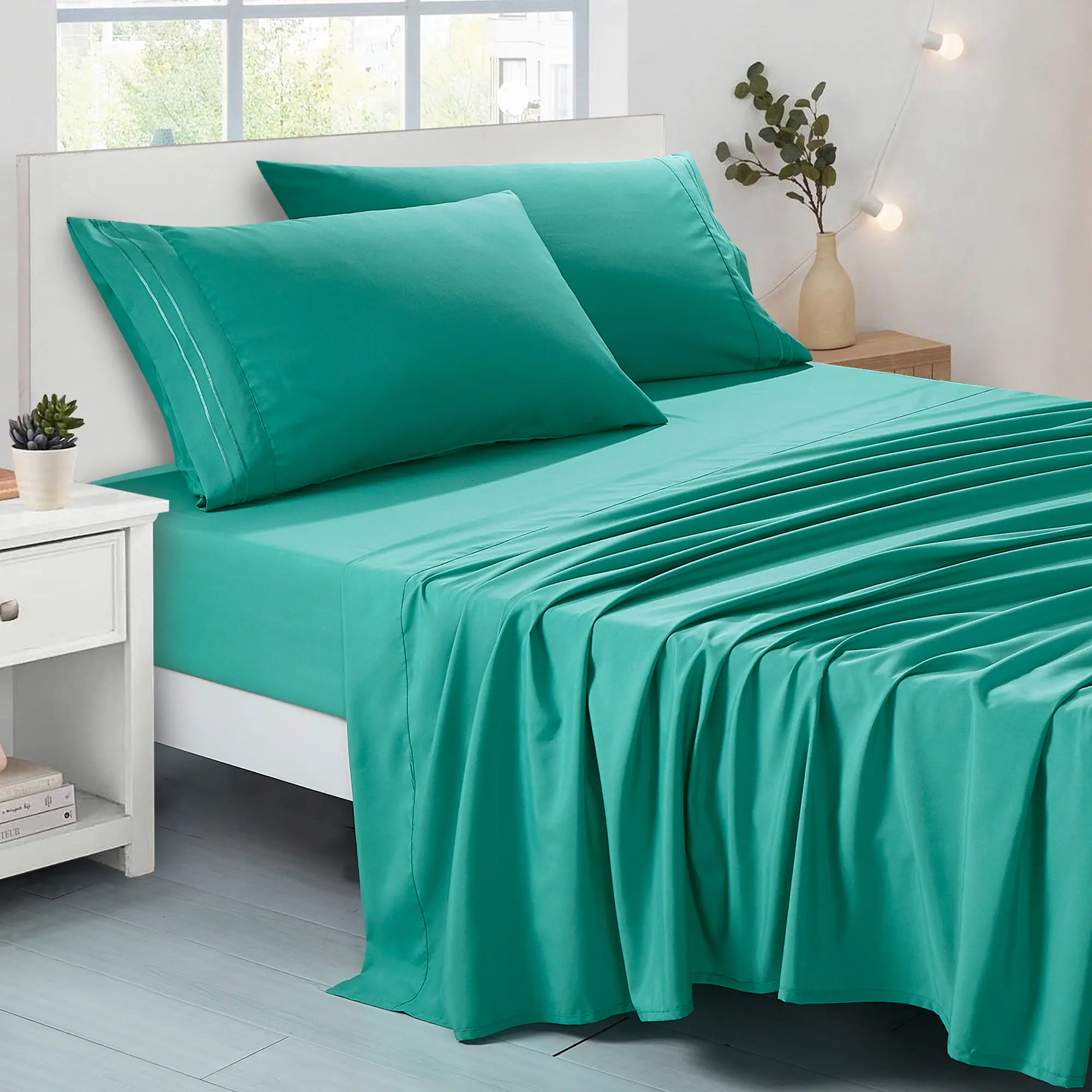 Artistic Home Textiles Bed Sheet Set, Soft Brushed Microfiber Sheets, Deep Pocket Fit, Cooling Breathable & Wrinkle Free, Hotel Luxury Bedding, Twin Full Queen King Cal King