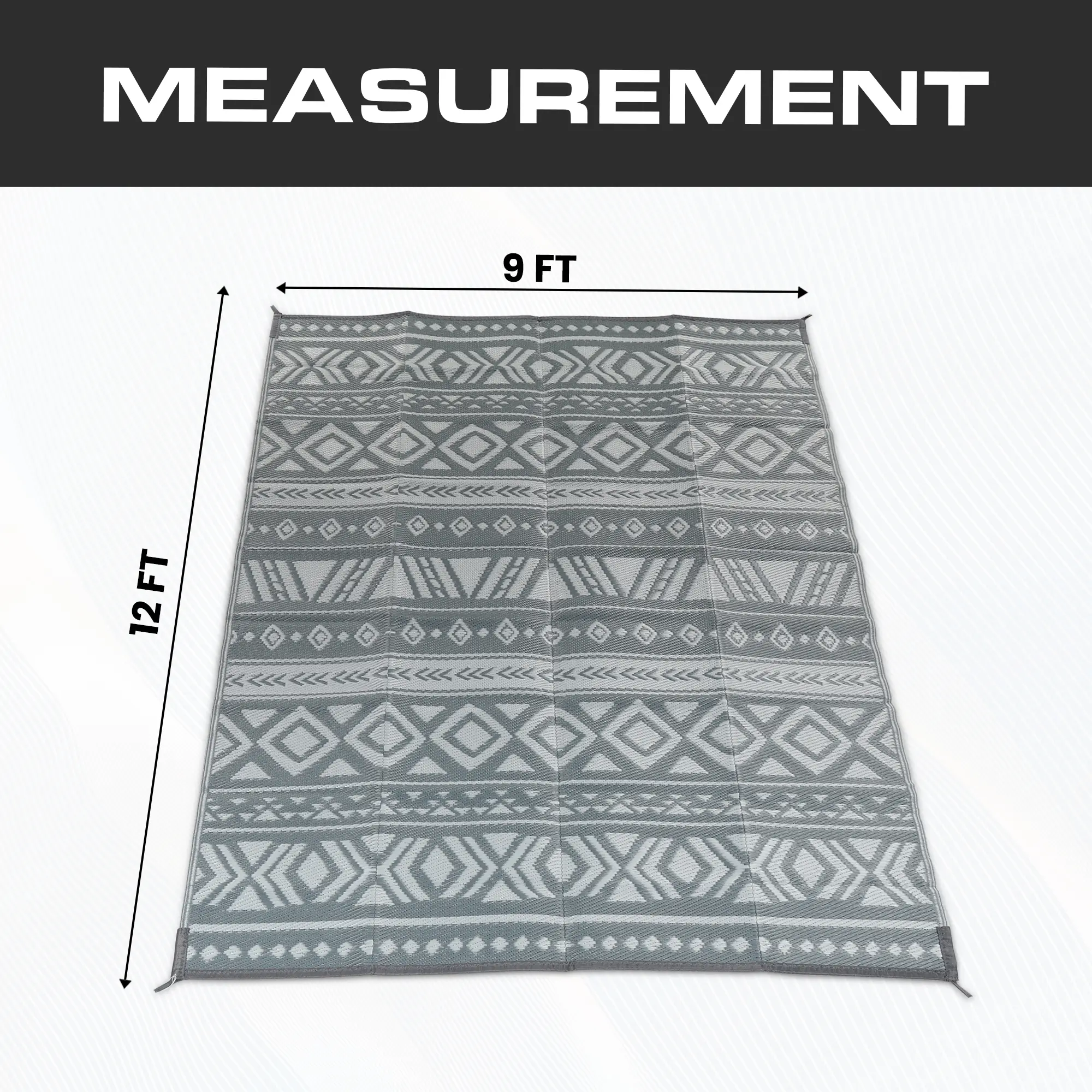 Grey & Light Grey 9 x 12 feet