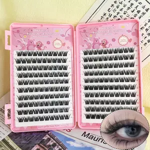 False eyelashes pasted directly without glue - 200 clusters, the three-step process of single clusters of false eyelashes, DIY extension false eyelashes, glue-free false eyelashes, DIY Eyelash Extensions, Volume Individual Lashes, Cosmetic false lashes