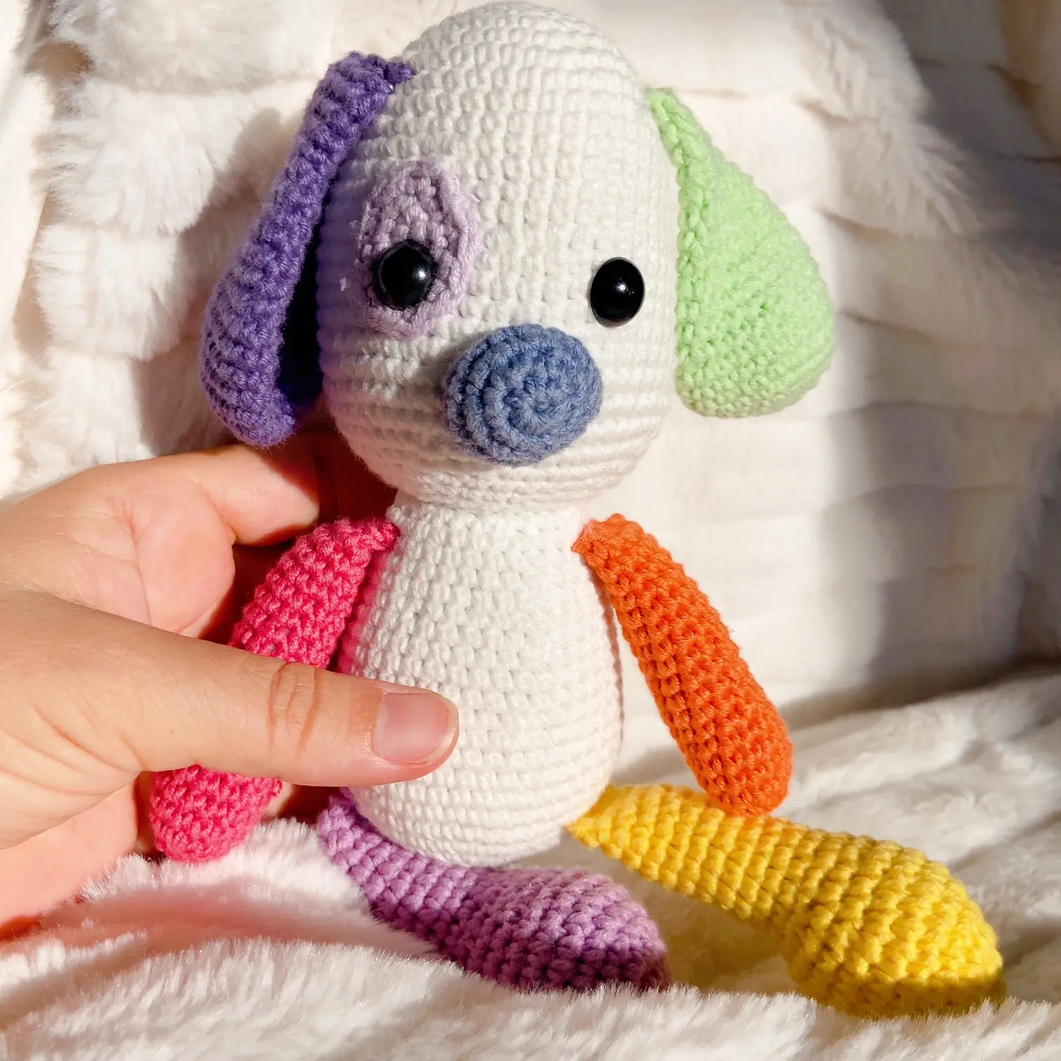 Amigurumi Crochet Dog Rainbow Dog, Handmade Toy Stuffed Animal Gift Idea Discount sale For Kids Gift for her gift for grandson