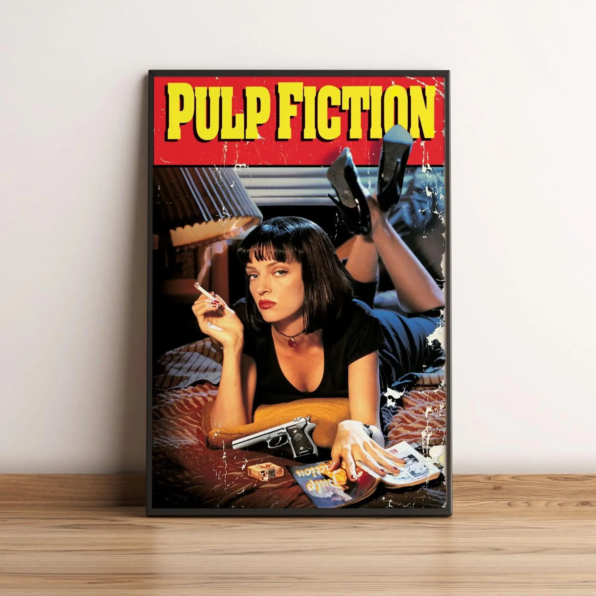 Pulp Fiction Movie Poster, Classic Quentin Tarantino Cinematic Print, Cult Crime Thriller Wall Art Glossy Large Format, Decor Perfect Gift ( Unframed - Print Only )