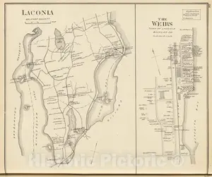 Laconia and The Weirs, Belknap County, New Hampshire - 1892 Railroad Map