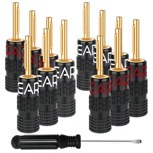 6 Pairs Closed Screw Type Speaker Banana Plugs