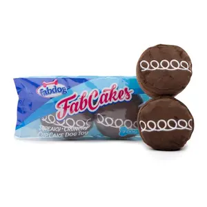 Chocolate FabCakes Plush Dog Toy Set - 2 Pc