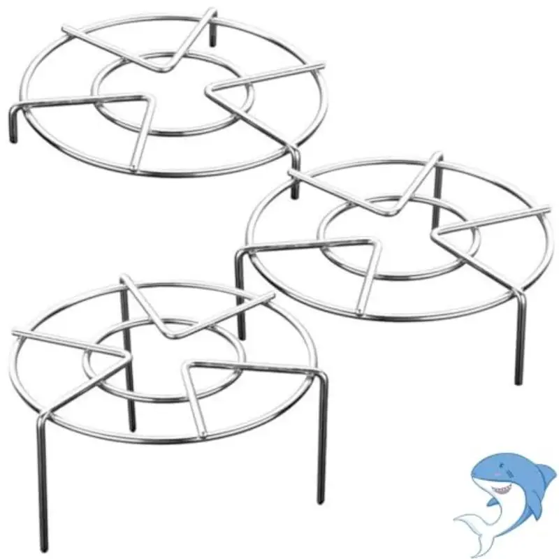 3 Pack Multi-Functional 304 Stainless Steel Tall Trivet & Steamer Rack with High-Low Feet, Triangle Pot Holder Heat Pad - Compatible for Instant Pot/Electric Pressure Cooker, Multi-Height (2.54cm/5.08cm/6.99cm) Rack, Cooling Stand, Pot Stand,