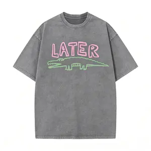 Women's Sarcastic Later Gator Graphic T-Shirt - Unisex Loose Fit, Distressed Washed, Breathable, Round Neck Short Sleeve, Festive Holiday Party Casual Streetwear,summervibes covenant world tshirts