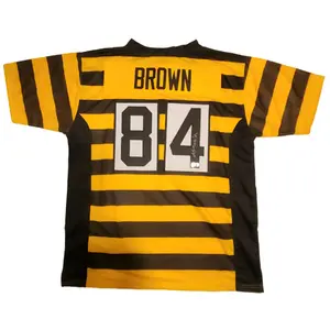 Antonio Brown Autographed Steelers Retro Bumble Bee Custom Jersey Beckett Authenticated