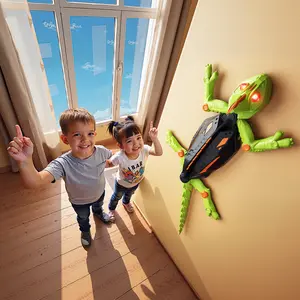 Remote Control Climbing Gecko Electric Wall-Crawling Lizard with LED Glowing Eyes 360 °     Spin Flip Rechargeable STEM Toy for Kids Ages 6-12 Black Friday Christmas Gift
