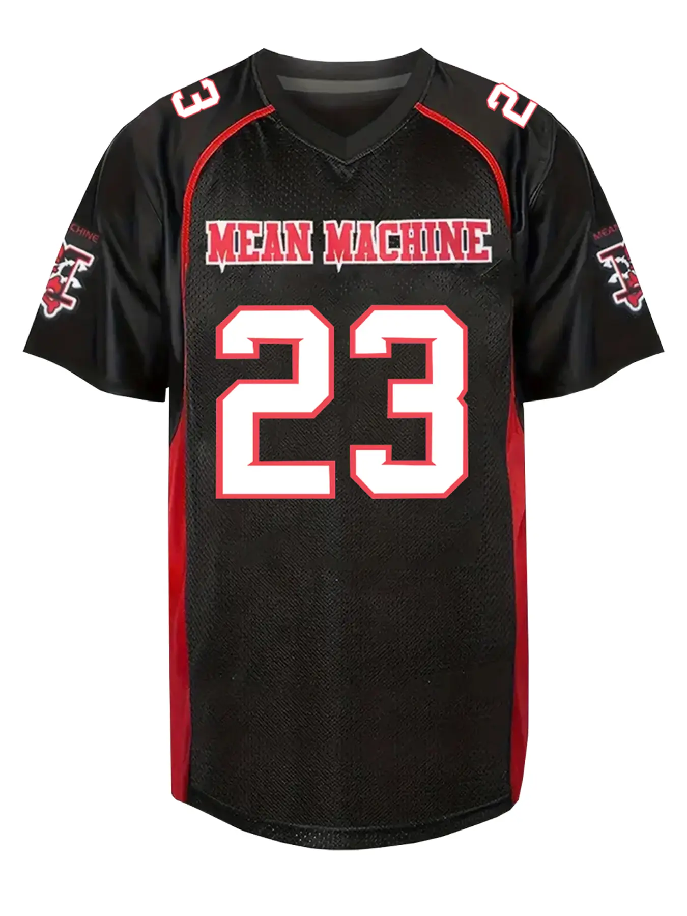 American Football Jersey MEAN MACHINE 23 Breathable Athletic Top Sport Jersey V-Neck Rugby Jersey Loose Soccer Uniform Embroidered Stitched T-Shirts For Men All Seasons
