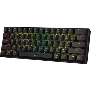 Dragonborn 60% Wired RGB Gaming Keyboard, 61 Keys Compact Mechanical Keyboard with Linear Red Switch, Pro Driver Support, Black