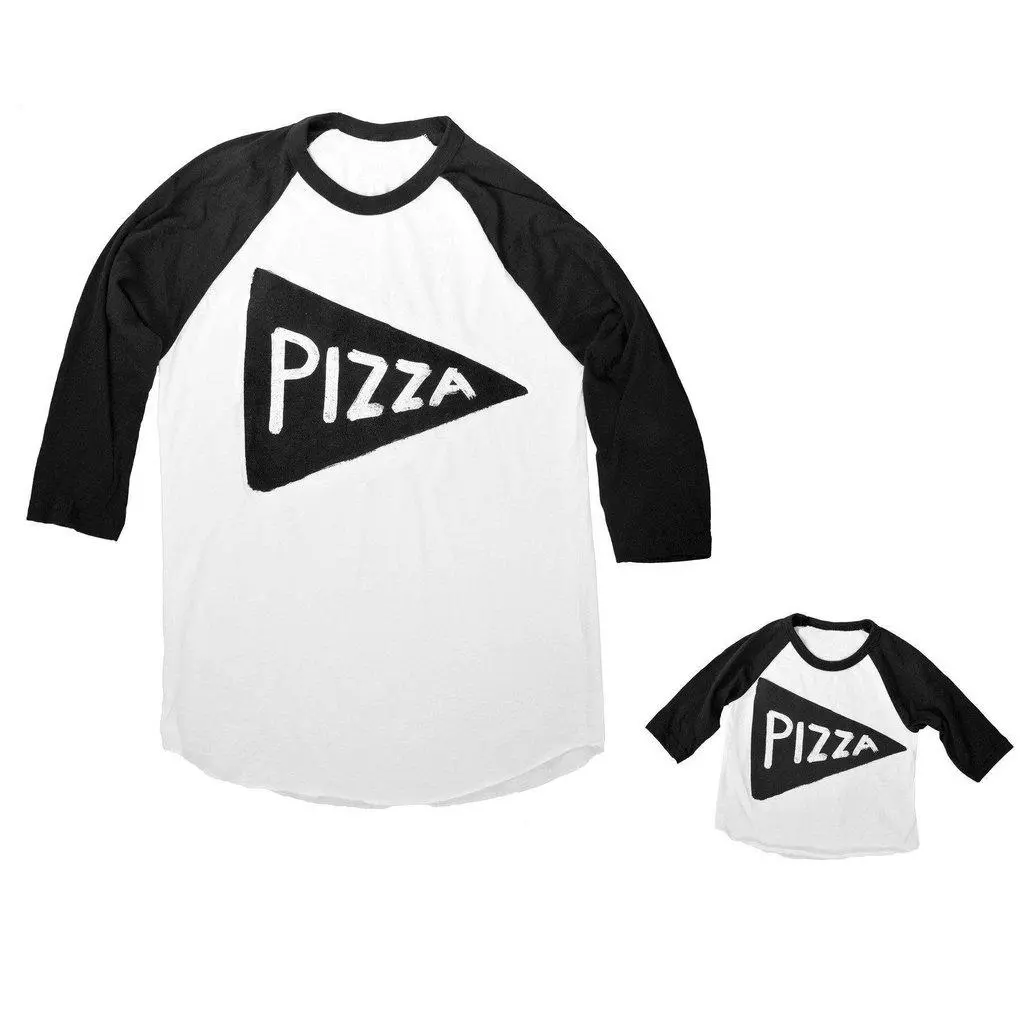 Father Son Daughter Matching Family Pizza Slice Baseball Jersey Shirt Set
