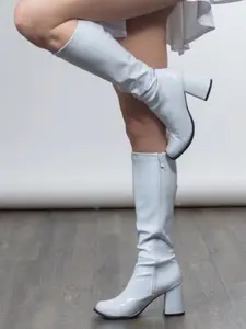 White Vintage-Inspired Gogo Boots with Retro Charm and Modern Twist Footwear Costume Shoes for Women Classic