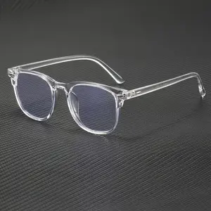 1pc Unisex Oval Full-Frame Fashion Transparent Glasses, Simple Clear PC Frame and Lenses, Comfortable Plastic Hinges, Suitable for Computer, Gaming, TV, and Phone Use