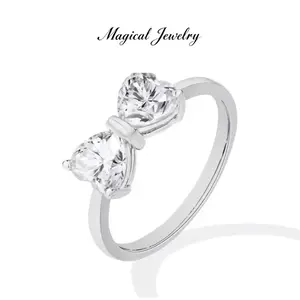 Classic D Series VVS1 Clarity D-Color Heart Shaped 1.6 Carat Synthetic Moissanite Ring (Women's) 925 Pure Silver Material Engagement and Wedding Jewelry Gift