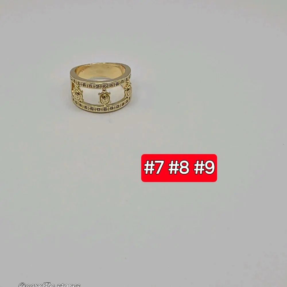 Ring with Turtles Fashion Design Gold-Plated Stone Accent Model #7 #8 #9 Jewelry Piece Durable Elegant