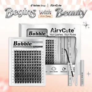 Bubble | AiryCute Voluminous Queen Lashes | Unstoppable Bestseller You've Been Waiting For | Ultra-Dense, Waterproof, Long-Lasting Lashes | Volume Style | Beginner-Friendly DIY Lashes for a Flawless | Trendy & Must-Have Clusters #SummerVibes