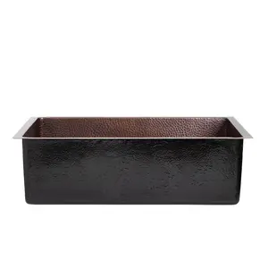 30 Inch Copper Drop In Single Bowl Sink - Brown Copper