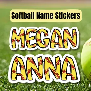 Softball Personalized Name Sticker