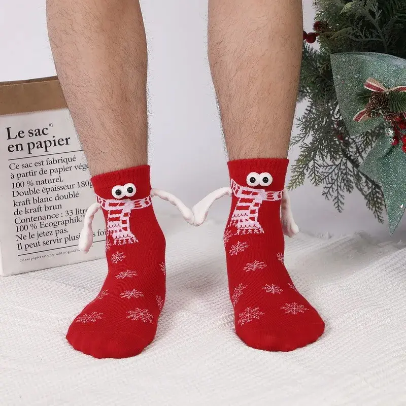 Christmas Holiday Socks with Magnet Hands - Unisex