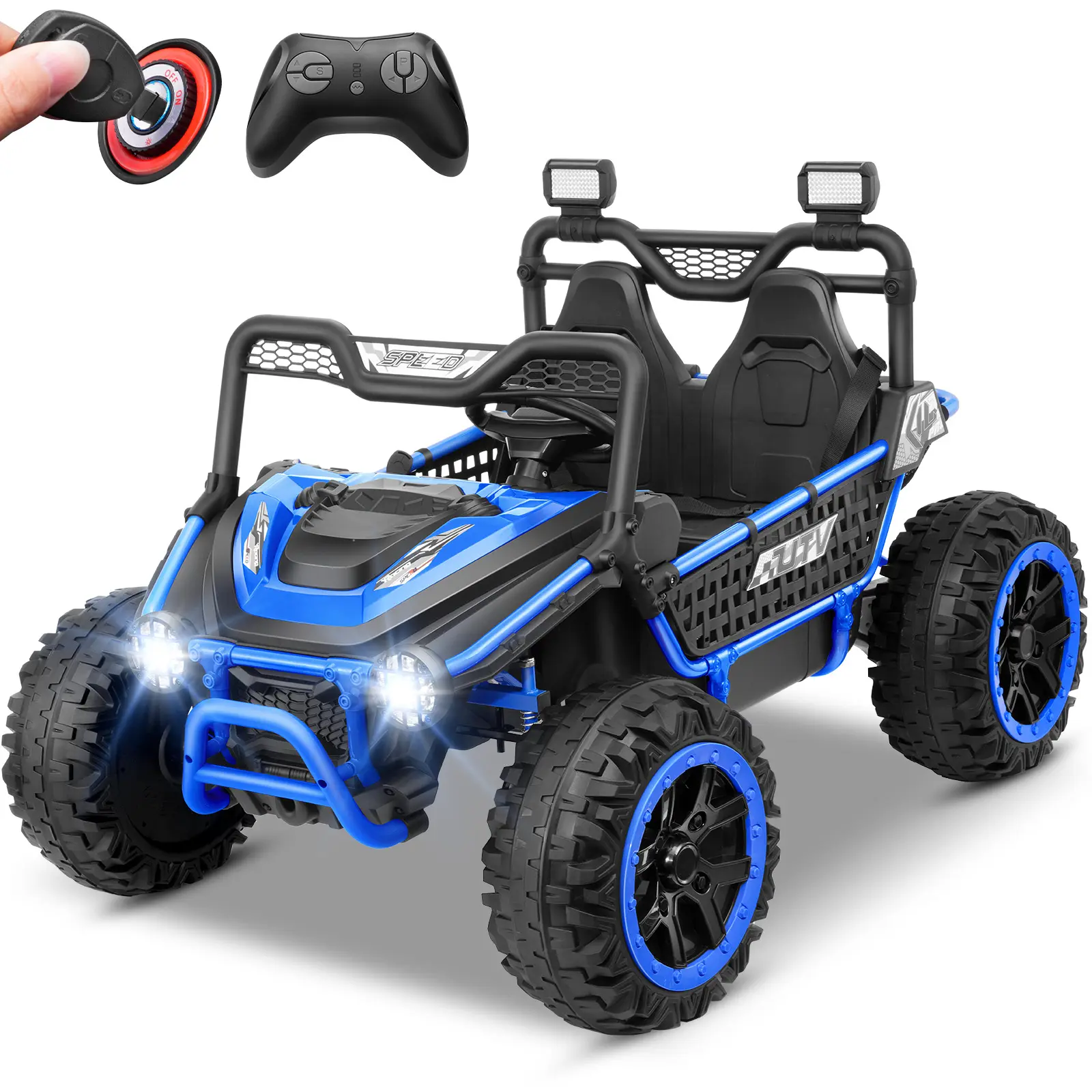 Blue-110lbs Cap-24V-2Seater-3Y+