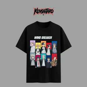 Wind Breaker Washed Vintage T-Shirt Anime Merch Casual Short Sleeved T Shirt Unisex Tee