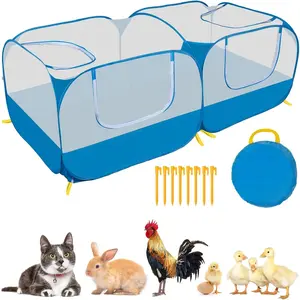 73" Large Small  Playpen with Detachable Bottom, Portable Chicken Coop Run and Chick Brooder, Pop Up Pet Enclosure Tent for Guinea Pigs, Bunnies, Puppies, Cats, Indoor/Outdoor Exercise Pen