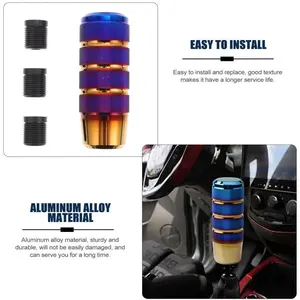 Colorful Anti-Slip Car Gear Shift Lever, Stainless Steel Automatic/mechanical Shifter Knob, No Damage Installation