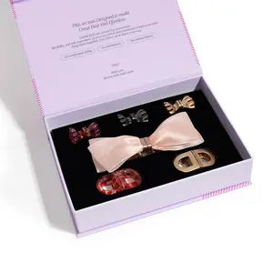 Klix Capsule Box - Magnetic Hair Clips Set & Bow | Luxury No-Crease Claw Clips, Quiet Luxury Hair Accessories, Viral Coquette Hair Bow, Mother’s Day Gift for Women