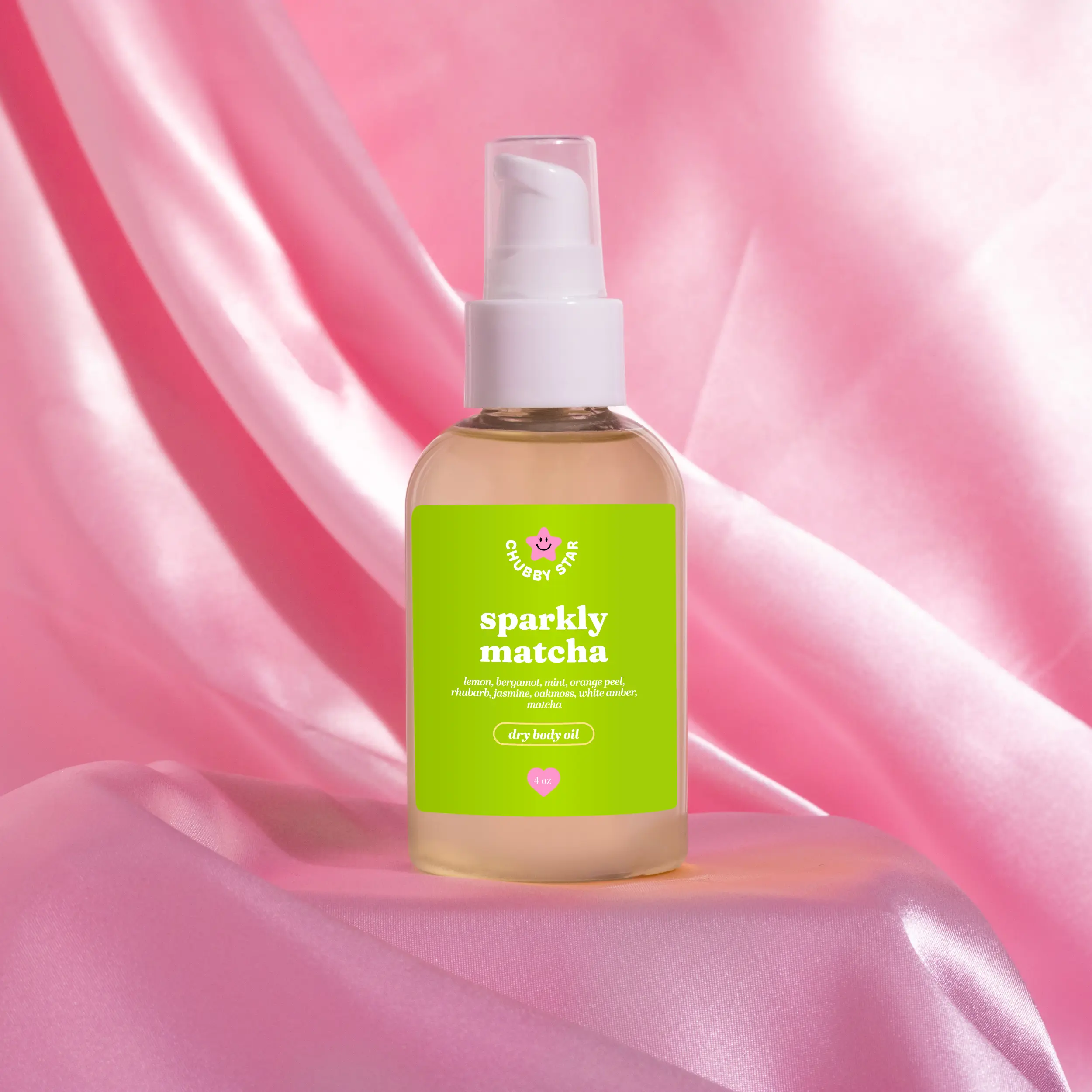 Sparkly Matcha Scented Body Oil - Scented Vitamin E body oils + moisturizing + natural skincare - Dry Body Oil - Fresh, Clean, Citrus Matcha Scent