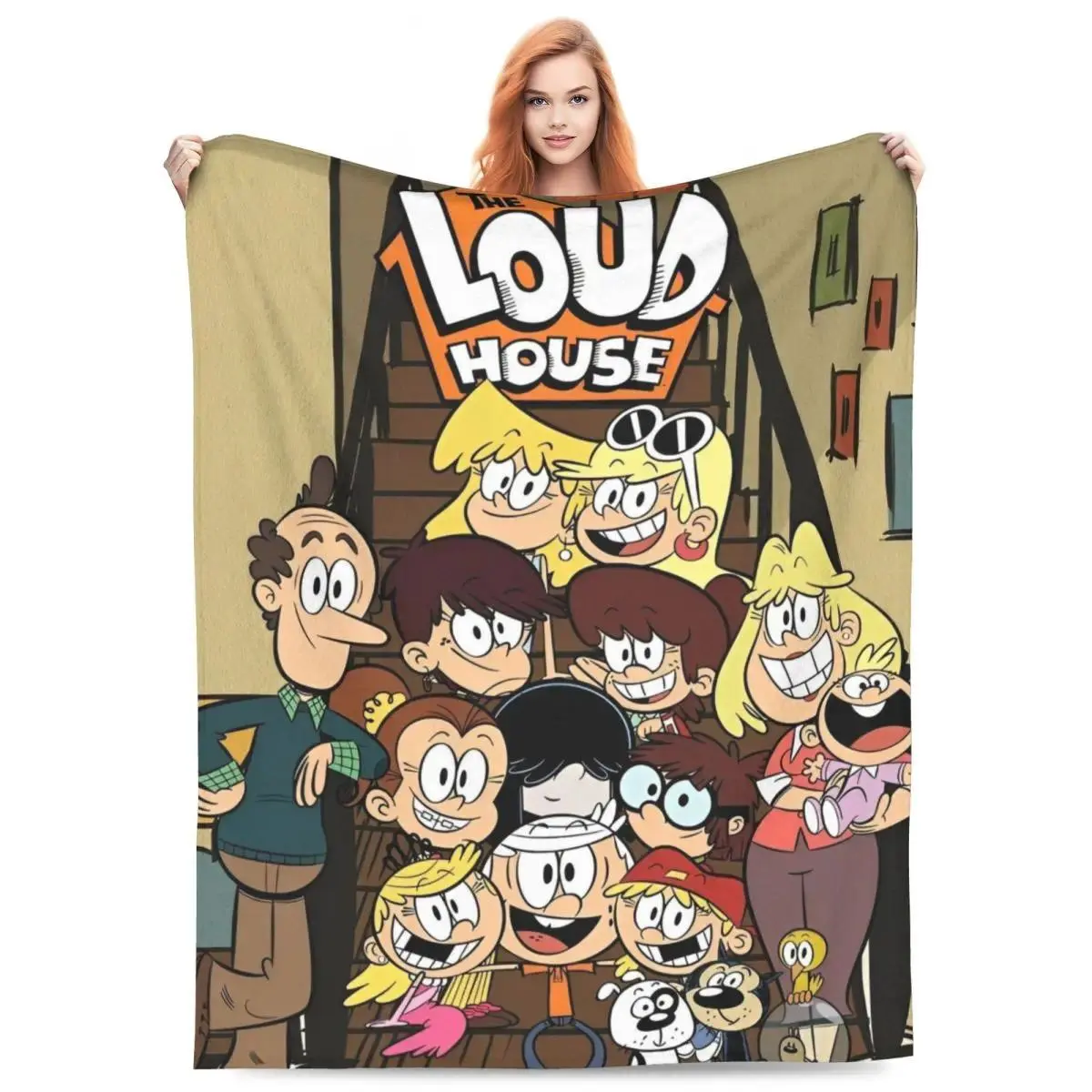 Loud House Family Cartoon Flannel Throw Blanket - Wrinkle Resistant, Multi-Size Super Soft Cooling Blanket for Sofa, Bed, Girls' Bedroom Decor (40x30 inches/40in*30in)