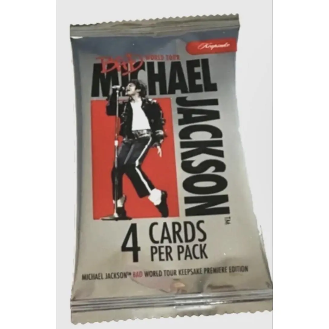 Michael Jackson Bad World Tour Keepsake Cards - 4 per Pack - Premiere Edition Collectible Memorabilia