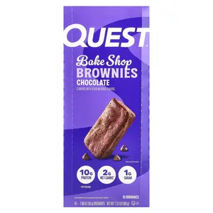 Quest Nutrition Bake Shop Brownies, Chocolate, 10 Brownies, 1.98 oz (56 g) Each