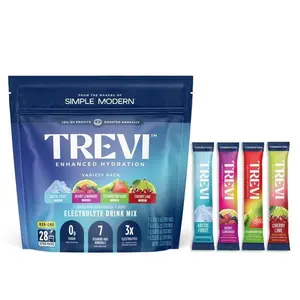 Trevi Sugar Free Electrolyte Drink Mix – | | 0g Sugar, 28 Stick Packs Non-GMO, with 7 Vitamins & Minerals, 6 Electrolytes, Energy Hydration Drink Mix, Choose Flavor