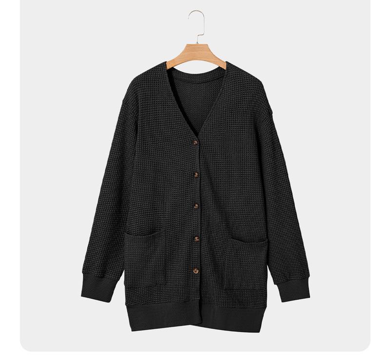 Aleumdr Women's Plus Size Cardigans Casual Long Sleeve Waffle Knit Front Button Tops 1X-5X Soft Breathable Stretchy Skin-Friendly Comfortable Everyday Wear Aleumdr Women's Plus Size Cardigans Casual Long Sleeve Waffle Knit Front Button Tops 1X-5X Soft Breathable Stretchy Skin-Friendly Comfortable Everyday Wear