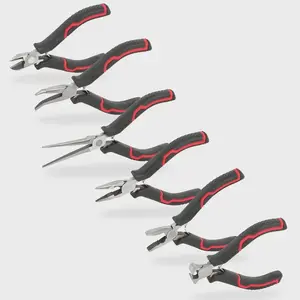 6-Piece Mini Pliers Set Spring Loaded Grip for Jewelry Making Crafting DIY Durable Steel Tools