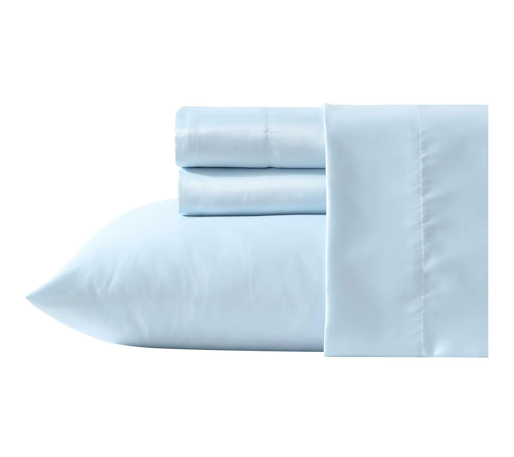 Laura Ashley Satin Bliss Blue King Sheet Set
