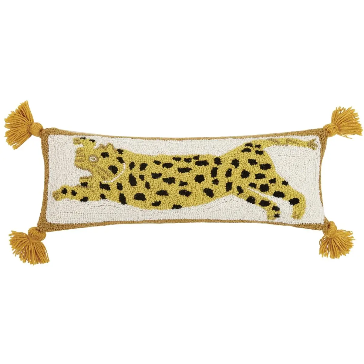 Peking Handicraft 30JBL12C22OB Wool & Cotton Chi Chi Hook Pillow, 8 x 22 in. Home Decor Hanging Pillow