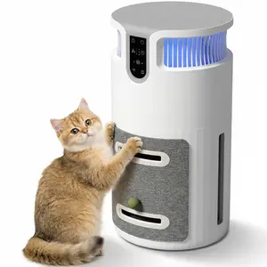 Alifuraha 2-in-1 Pet Air Purifier & Cat Scratcher, Auto-Sensing Real-time Air Quality Monitor, HEPA Filter for Flying Fur & Odor Control