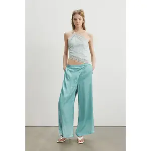 H&M Wrap-detail satin trousers