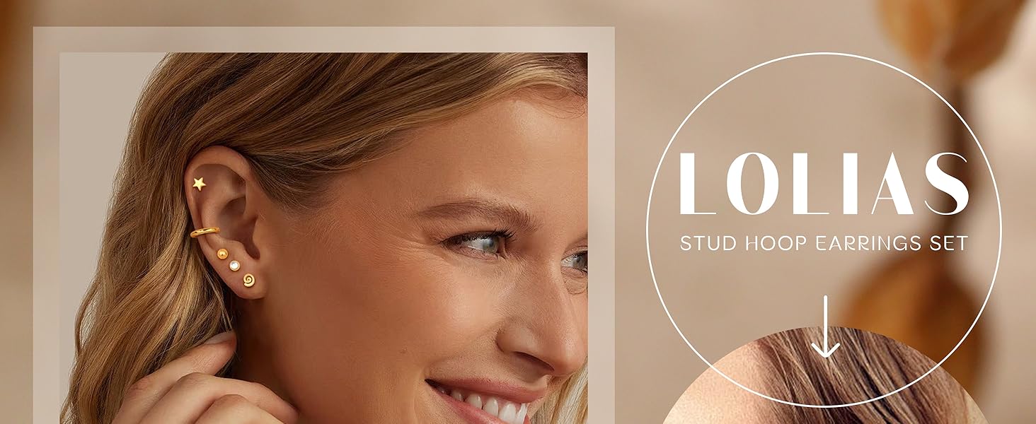 LOLIAS 21Pairs Surgical Steel Flat Back Earrings Hypoallergenic 20G Screw Back Nap Stack Cartilage Earring Stacks LOLIAS 21Pairs Surgical Steel Flat Back Earrings Hypoallergenic 20G Screw Back Nap Stack Cartilage Earring Stacks