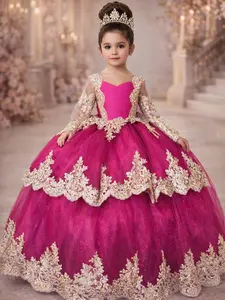 Duquesa Fuchsia gold 2-in-1 Detachable Dress with Sparkle