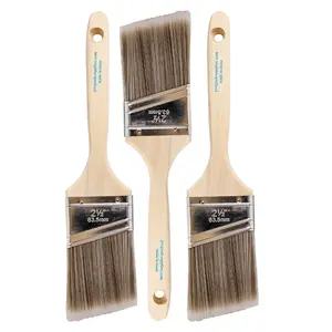 Vermeer Paint Brushes - 3-Pack - 2.5" Angle Sash Brushes for All Latex and Oil Paints & Stains - Home Improvement - Interior & Exterior Use