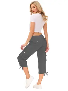 Women’s Lightweight Quick-Dry Cargo Pants with Cute Pockets, Adjustable Drawstring Waist for Hiking and Outdoor Adventures