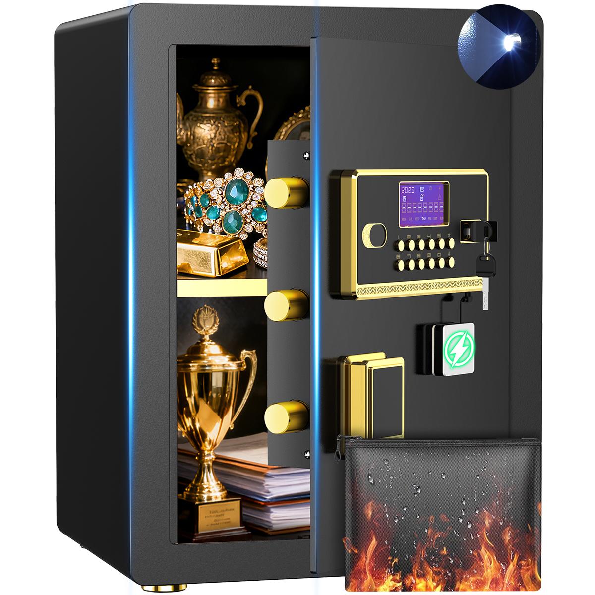 ACTIGER Home Security Safe Box: Large Digital Keypad Safe with Internal Locking Box for Jewelry & Cash, Fireproof Bag Included ACTIGER Home Security Safe Box: Large Digital Keypad Safe with Internal Locking Box for Jewelry & Cash, Fireproof Bag Included
